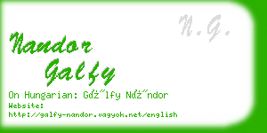 nandor galfy business card